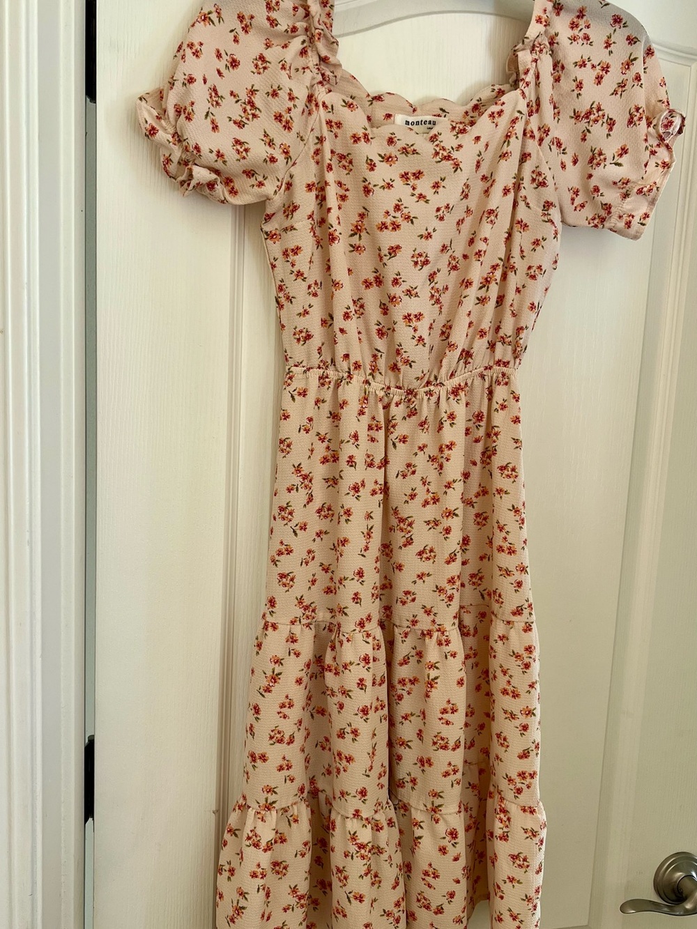 Monteau LA Cottagecore Ditsy Floral Tiered Milkmaid Midi Dress - Size Small